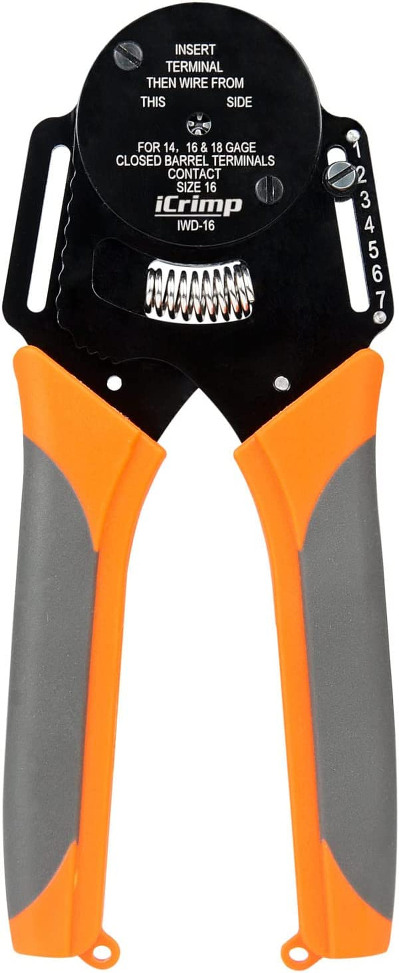 Icrimp Closed Barrel Crimper 4 Way Indent,8 Impression Type for Deutsch Solid Contacts Gage 14,16&18(IWD-16)