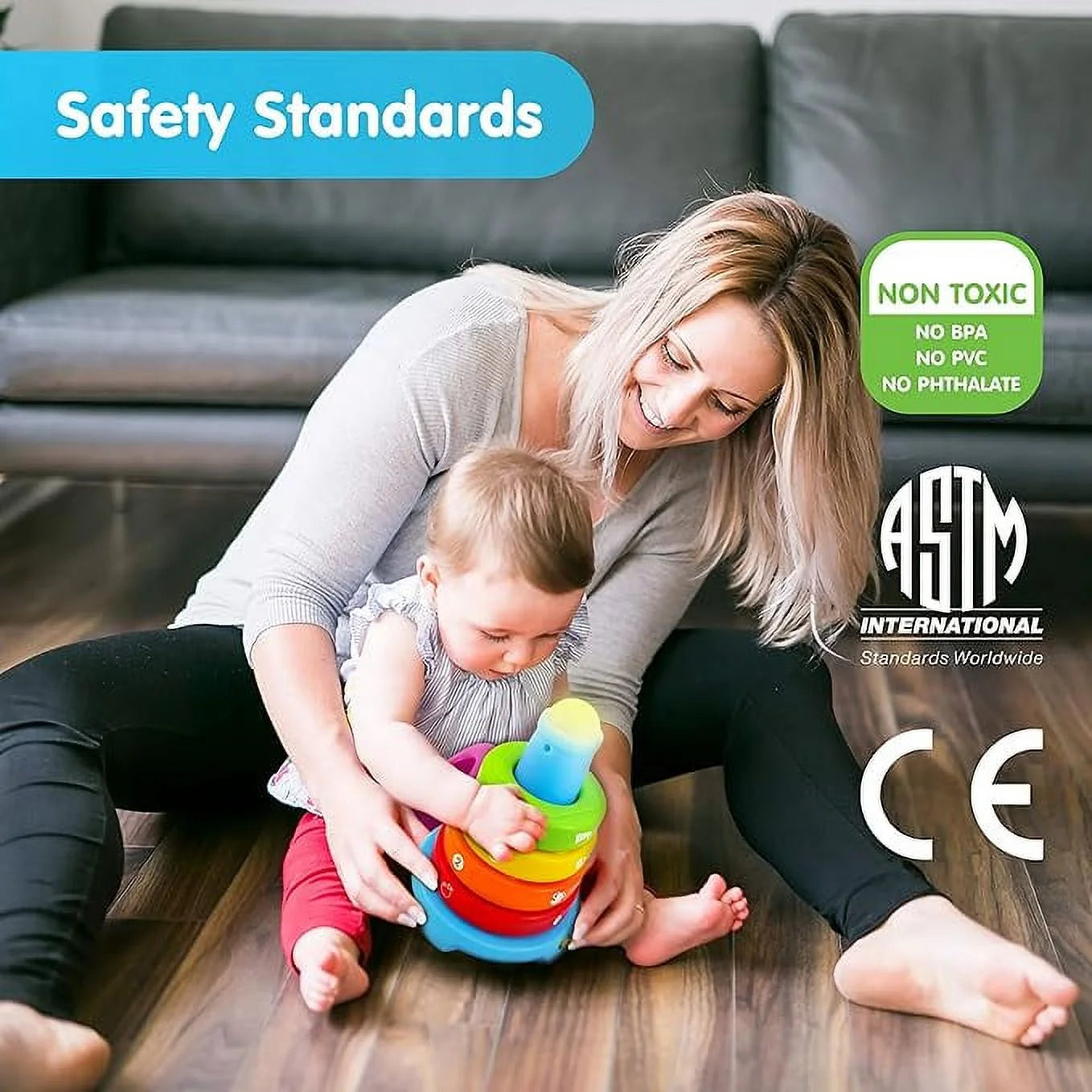 Stack & Learn Light-Up Toy, Melody Based Stacking Rings with 2 Modes, Fun for Kid Infant Toddler Age 6 Months and Up