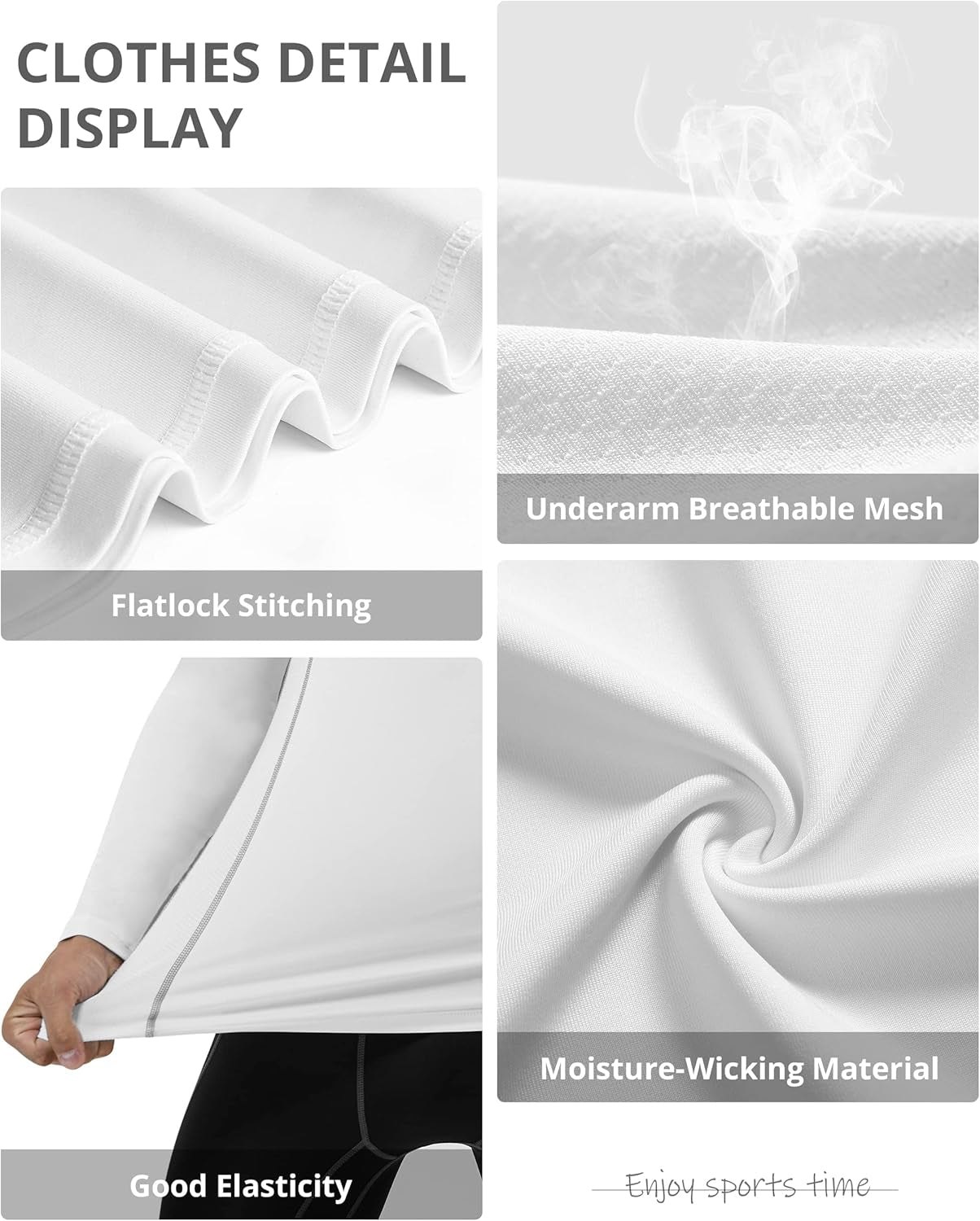 Compression Shirts for Men Long Sleeve Cool Dry Athletic Workout Tee Shirts Fishing Sun Shirts Sports Thermal Tights