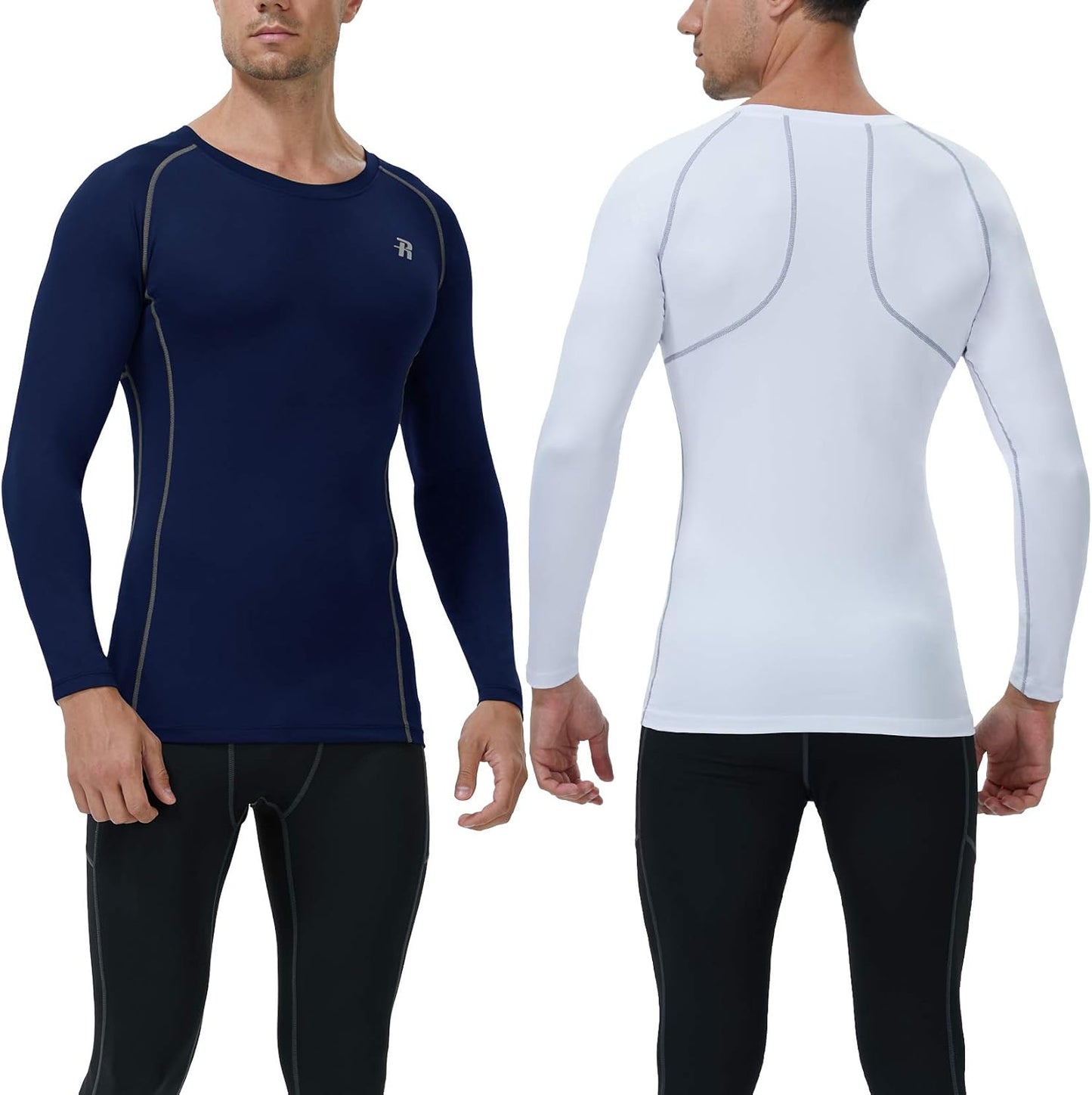 Compression Shirts for Men Long Sleeve Cool Dry Athletic Workout Tee Shirts Fishing Sun Shirts Sports Thermal Tights