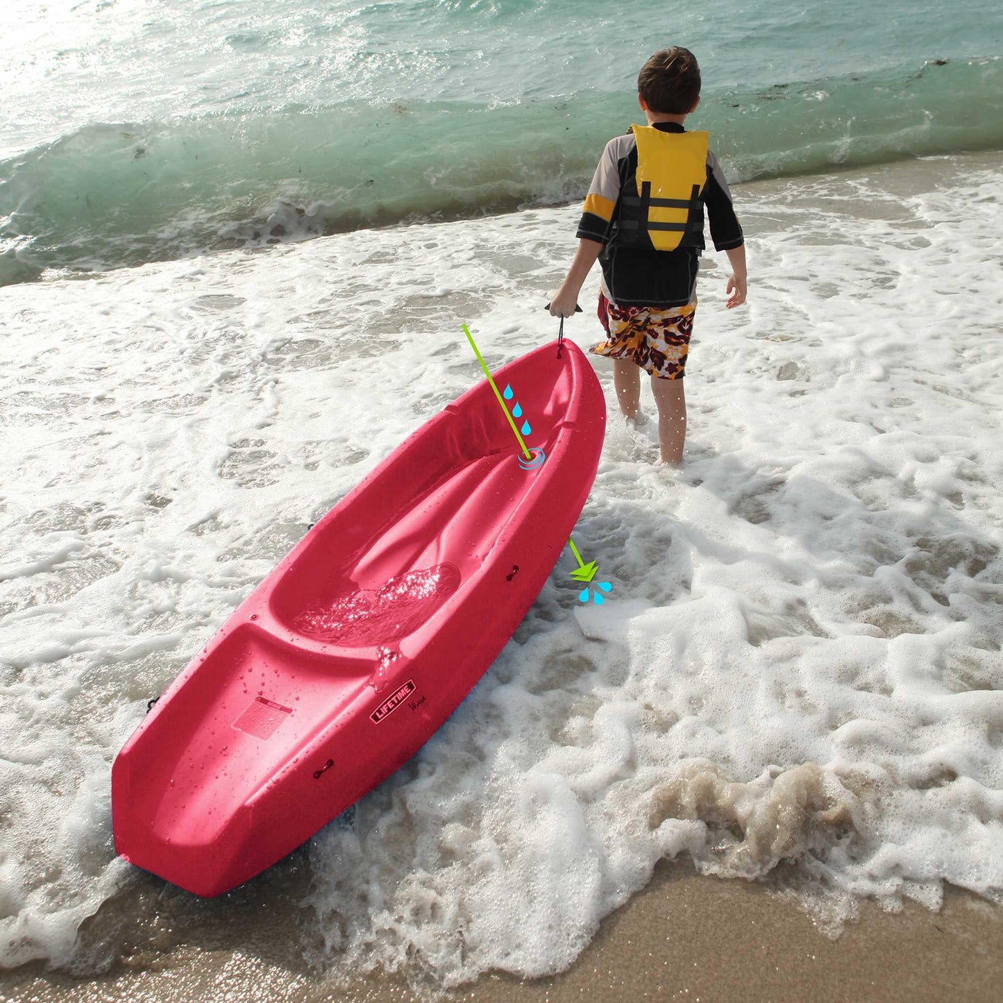 Wave 6 Ft Youth Kayak, Fire Red (91401)