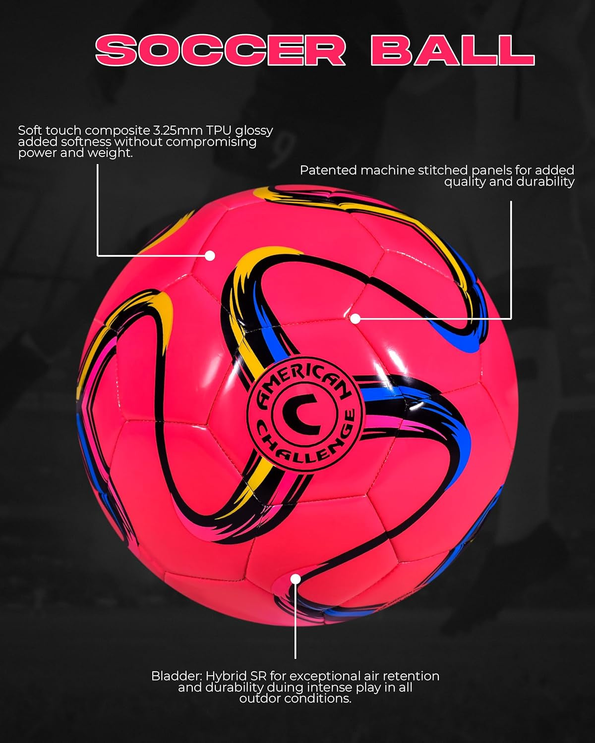 Brasilia Soccer Ball – Size 2, Size 3 Soccer Ball, Size 4 & Size 5 Youth Soccer Balls with 5 Colors