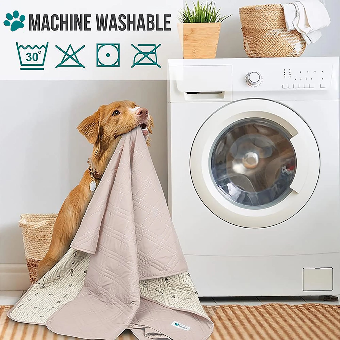 Waterproof Couch Cover for Dogs, Waterproof Pet Blanket, Reversible Furniture Cover Sofa Protector for Pet Cat Bed, Washable Waterproof Blanket Dog Cover for Couch Seat, 102X82 Beige