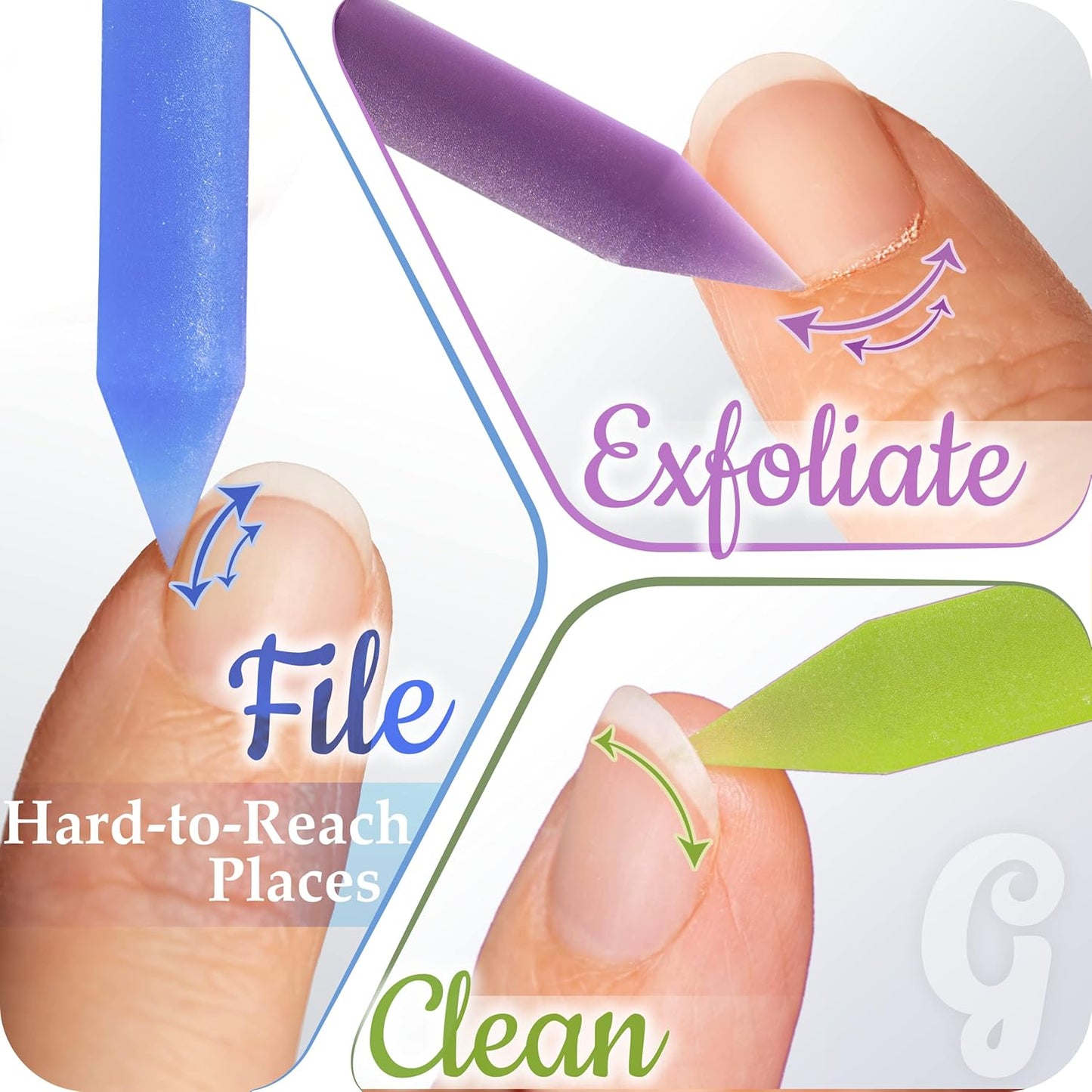 Glass Cuticle Pusher by - Manicure Stick, Genuine Czech Quality, Professional Precision Filing Cuticle Remover, Abrasive Surface Never Wears Out