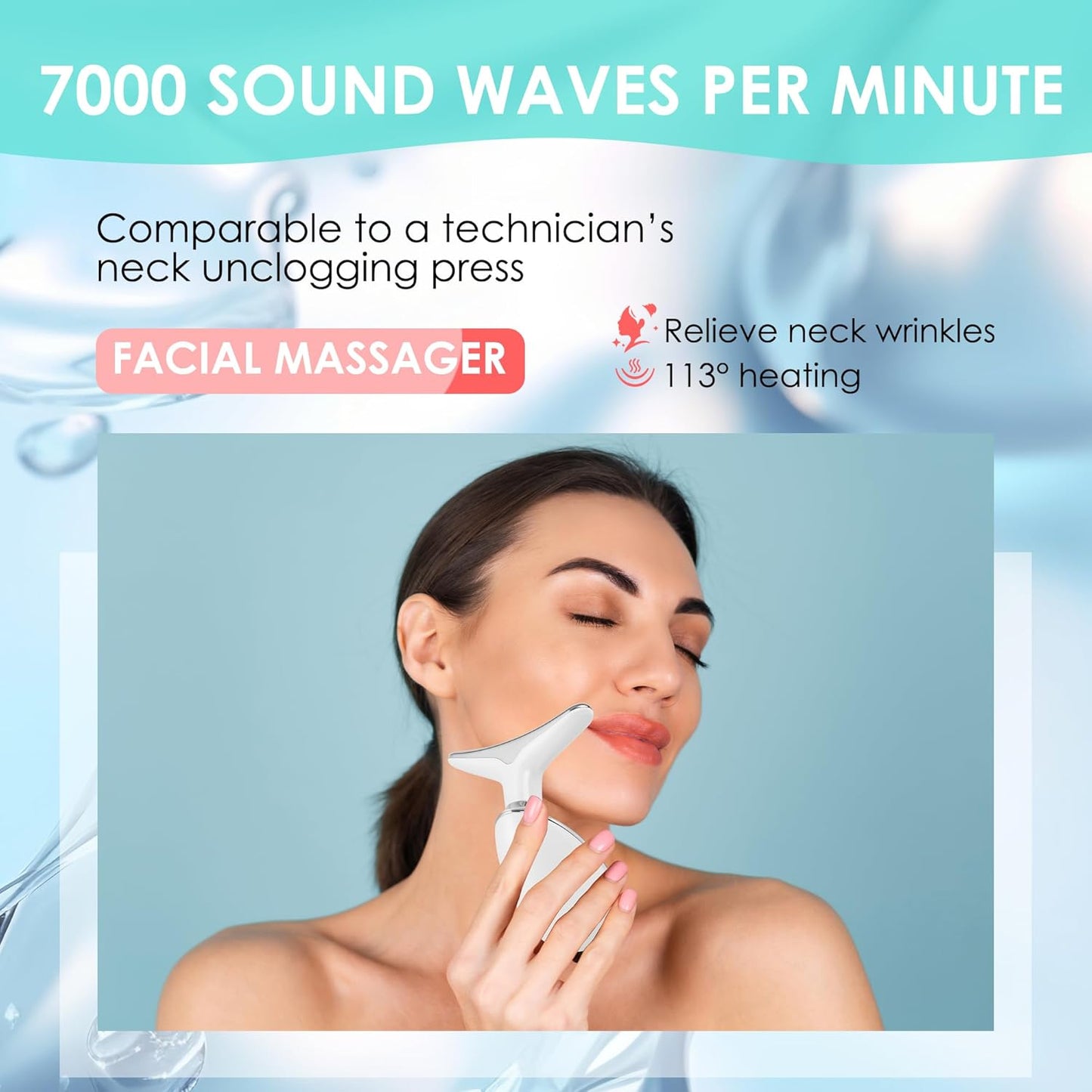Facial Massager Red-Light-Therapy-For-Face and Neck, Face đť–˛ Culpting Wand with 7 Color