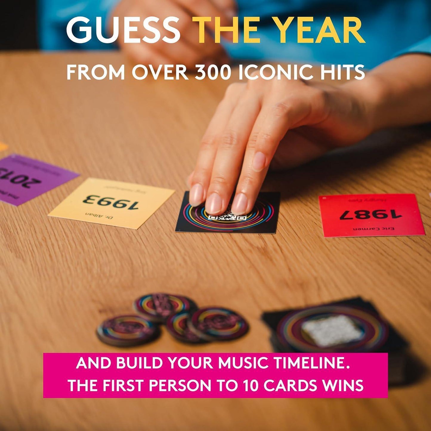 Jumbo Hitster - the Music Party Card Game, Fun Music Quiz Card Game, 2-10 - 300