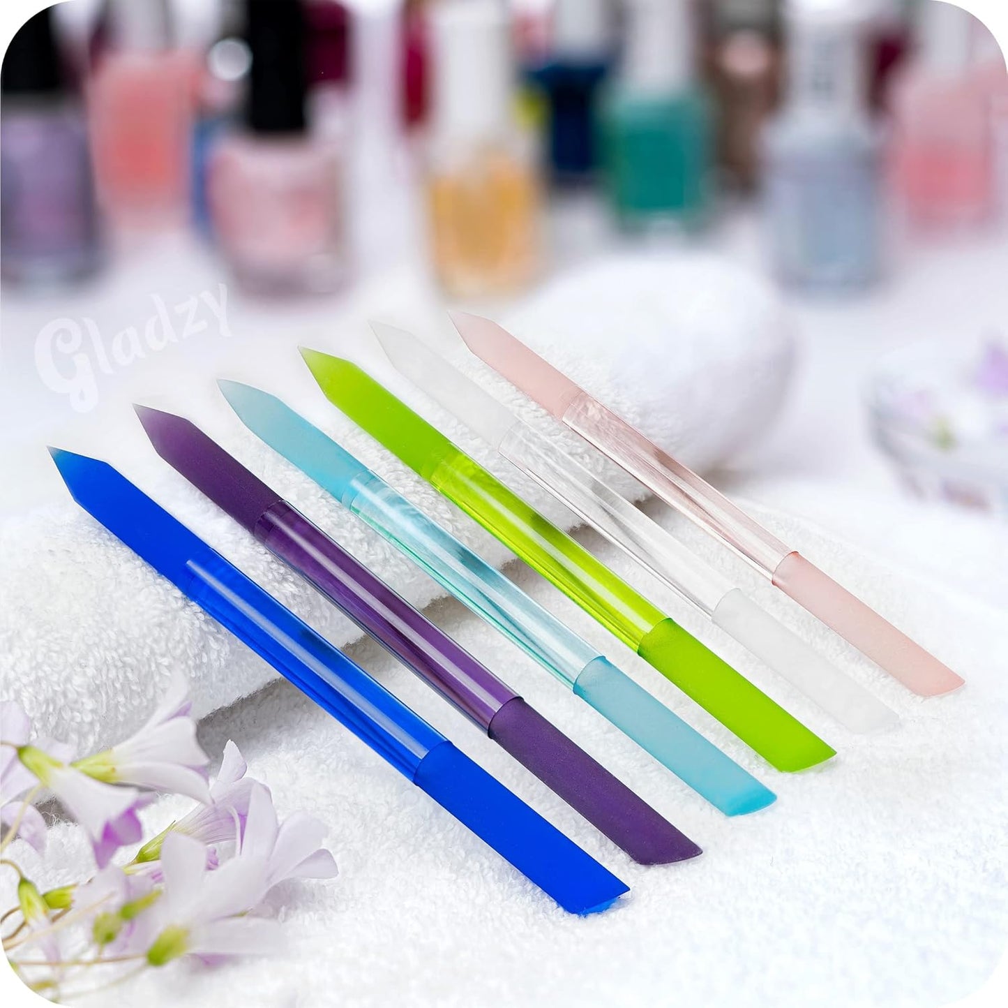 Glass Cuticle Pusher by - Manicure Stick, Genuine Czech Quality, Professional Precision Filing Cuticle Remover, Abrasive Surface Never Wears Out