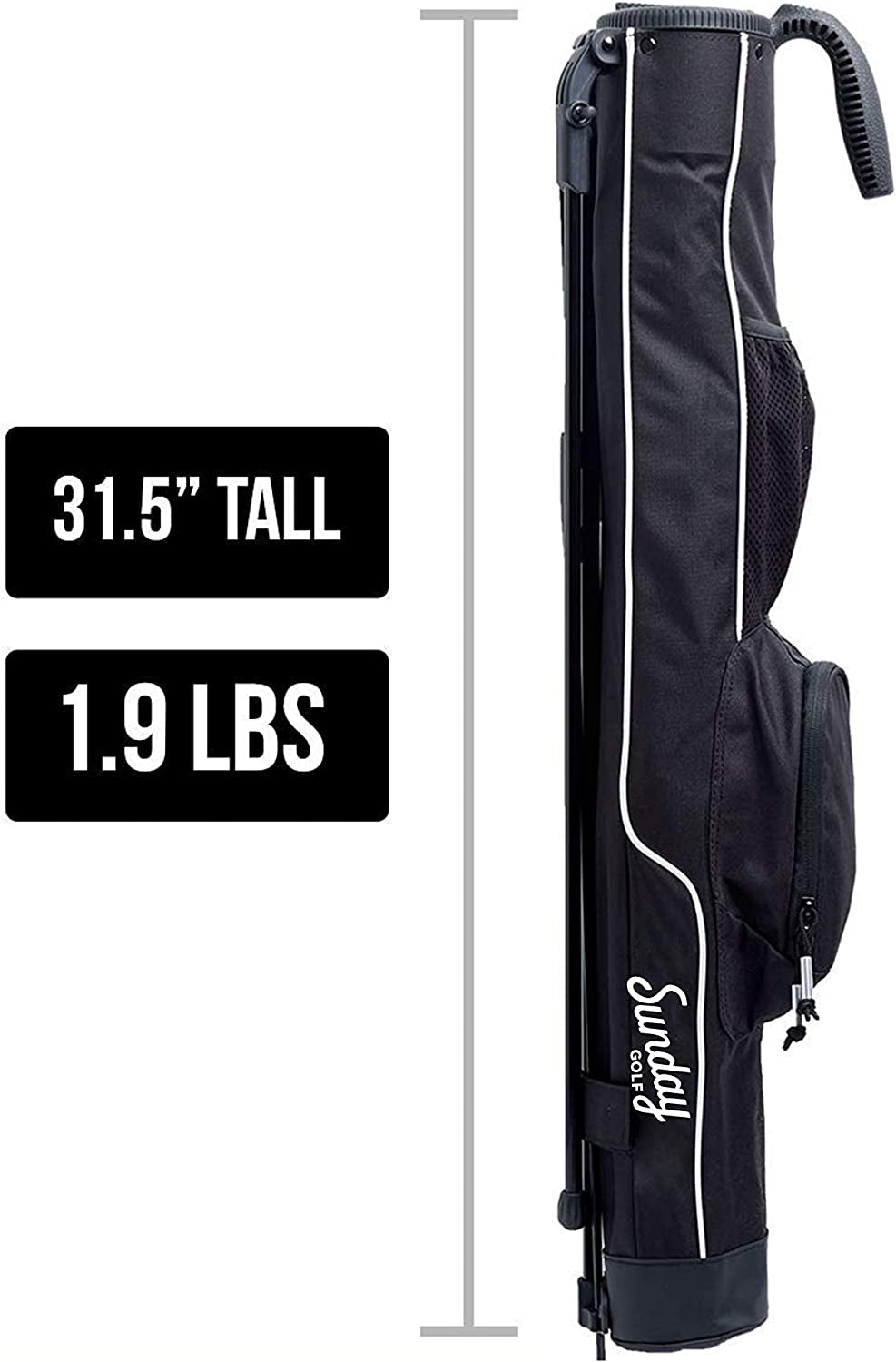 - Lightweight Bag with Strap and Stand – Easy to Carry and Durable Pitch N Putt Golf Bag – Golf Stand Bag for the Driving Range, Par 3 and Executive Courses – 31.5 Inches Tall…