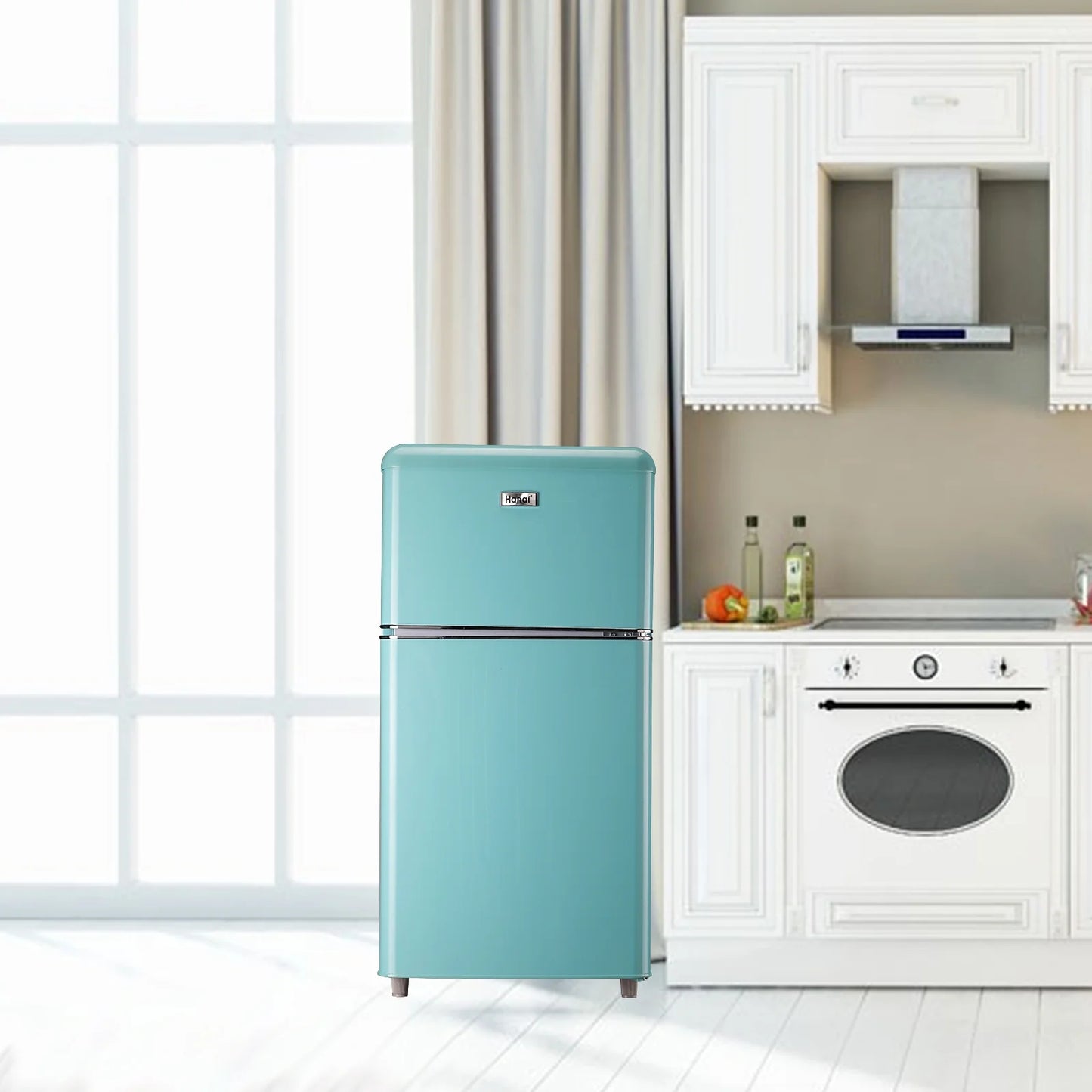 Compact Refrigerator 3.2 Cu.Ft 2 Door Mini Refrigerator Adjustable Glass Shelves Refrigerator Removable Shelves