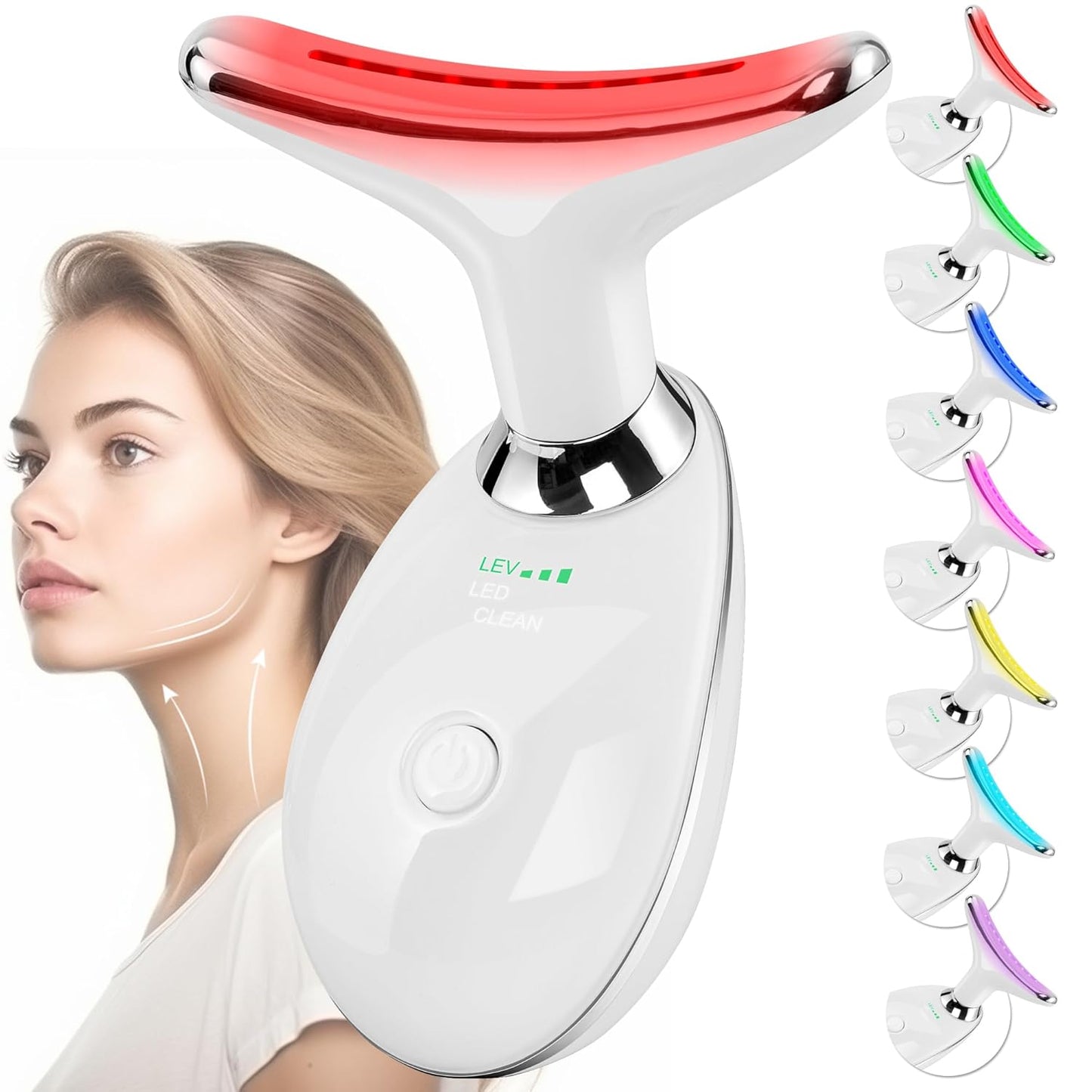 Facial Massager Red-Light-Therapy-For-Face and Neck, Face đť–˛ Culpting Wand with 7 Color