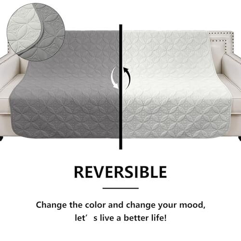 Waterproof Dog Blanket, 82X82 Inches Pet Couch 82X82 Inches Lightgrey+Crea