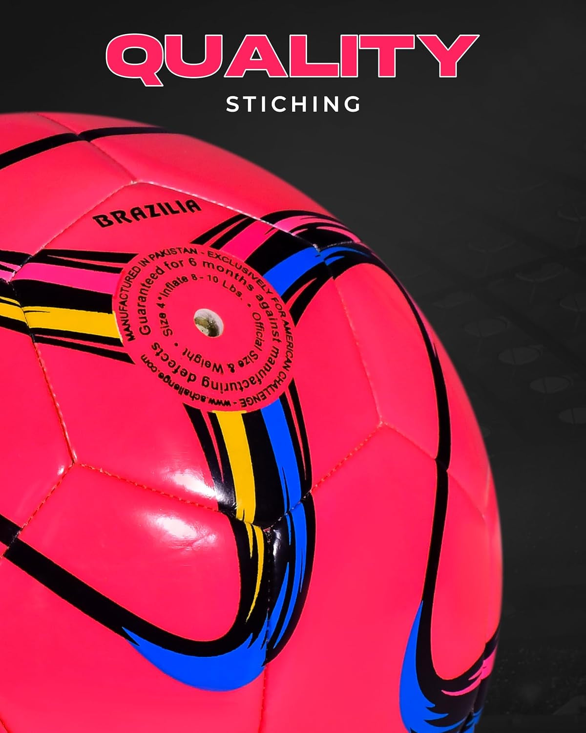 Brasilia Soccer Ball – Size 2, Size 3 Soccer Ball, Size 4 & Size 5 Youth Soccer Balls with 5 Colors