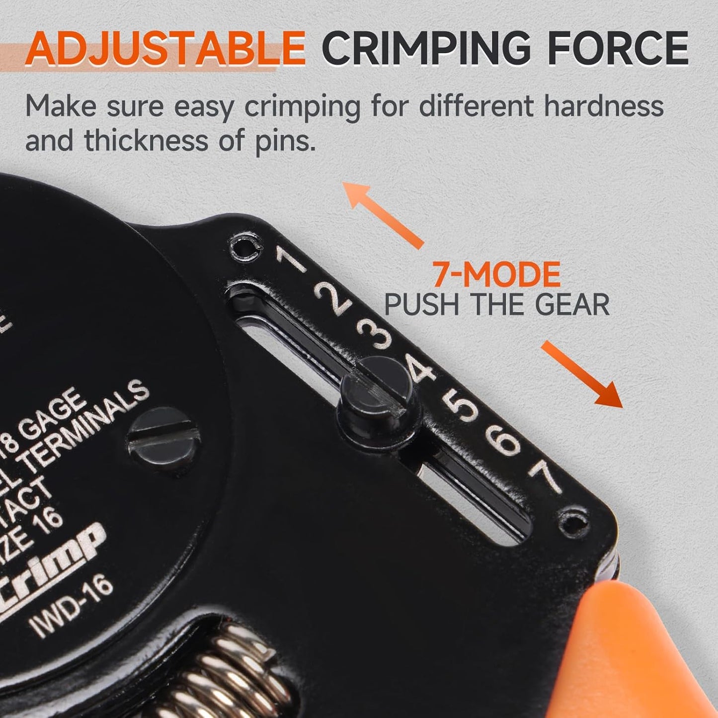 Icrimp Closed Barrel Crimper 4 Way Indent,8 Impression Type for Deutsch Solid Contacts Gage 14,16&18(IWD-16)