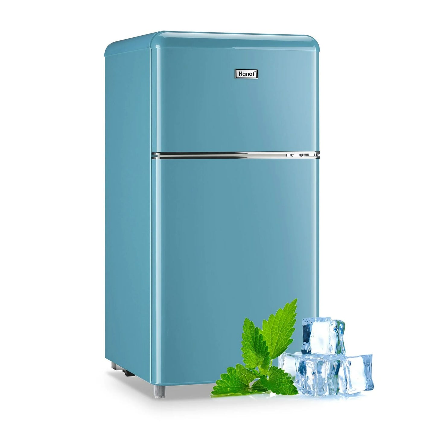 Compact Refrigerator 3.2 Cu.Ft 2 Door Mini Refrigerator Adjustable Glass Shelves Refrigerator Removable Shelves