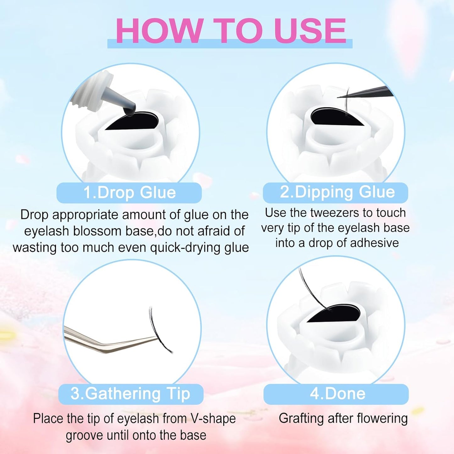 Glue Rings for Eyelash Extensions 100PCS Disposable Rings for Lashes Lovely Heart Shape, Makeup Plastic Nail Art Glue Cups Lash Extension Supplies for Eyelash Extensions White
