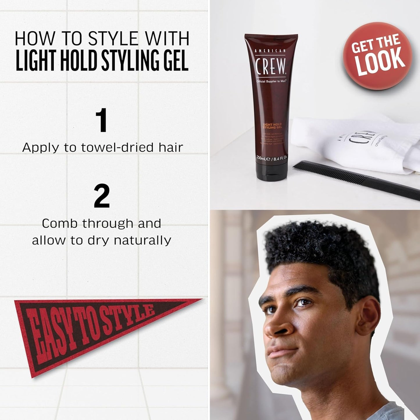 Men'S Hair Gel, Light Hold Styling Product, 13.1 Fl Oz