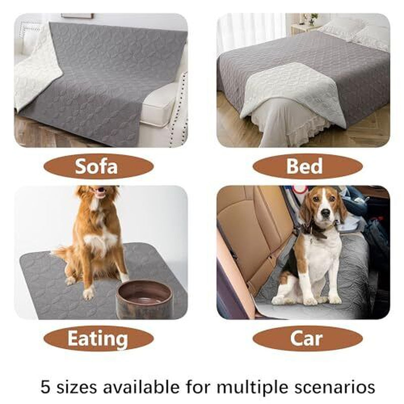 Waterproof Dog Blanket, 82X82 Inches Pet Couch 82X82 Inches Lightgrey+Crea