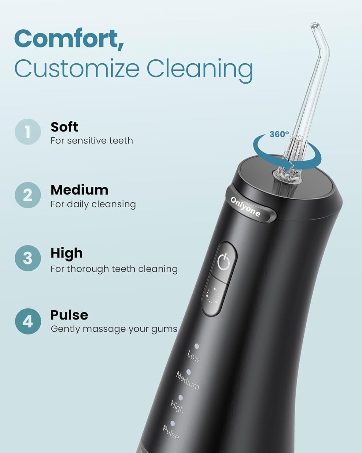 Water Dental Flosser Pick for Teeth, 300ML Portable Oral Irrigator, Rechargeable Travel Irrigation Cleaner, Professional Electric Flossing Machine Power Flossers & Irrigator Accessories