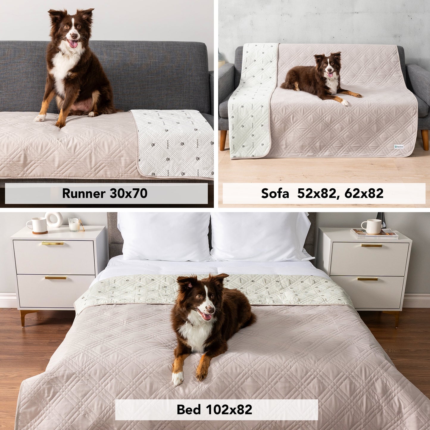 Waterproof Couch Cover for Dogs, Waterproof Pet Blanket, Reversible Furniture Cover Sofa Protector for Pet Cat Bed, Washable Waterproof Blanket Dog Cover for Couch Seat, 102X82 Beige