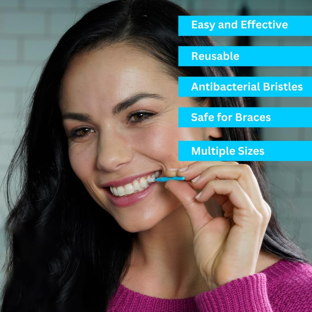 Interdental Brushes, 40 Pk, Size 00, Interdental Tooth Brush for Extremely Tight Gaps, Gum Soft Bristles for Plaque Removal, Safe for Braces