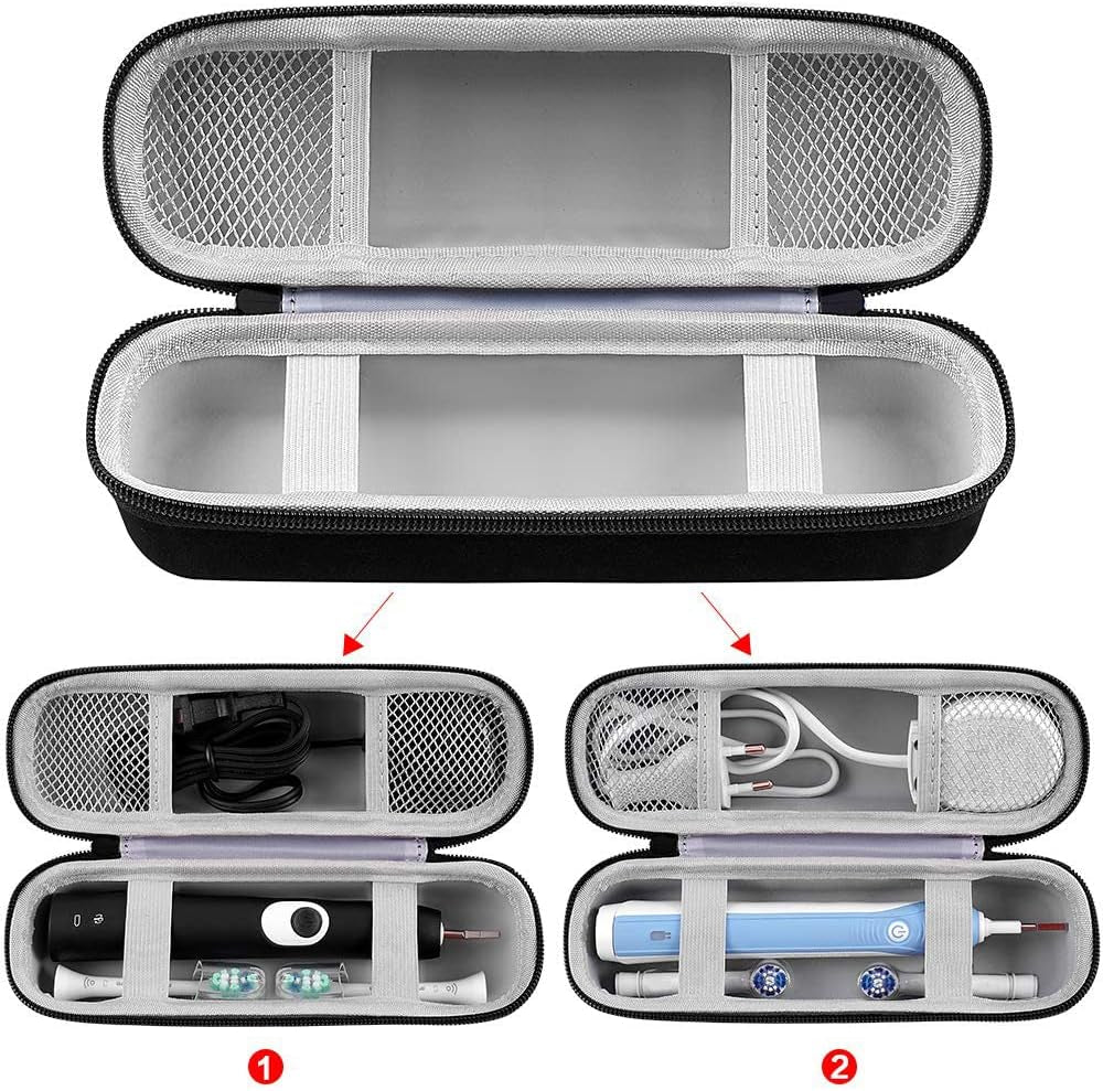 Toothbrush Travel Case Compatible with Oral-B Pro 1000 2000 3000 3500 5000 7500/ for Philips Sonicare Protectiveclean 4100 6100 5100 6500 7500 Rechargeable Electric Toothbrush (Box Only) -Black
