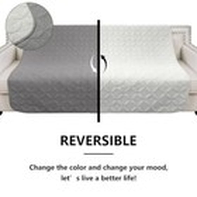 Waterproof Dog Blanket, 82X82 Inches Pet Couch 82X82 Inches Lightgrey+Crea