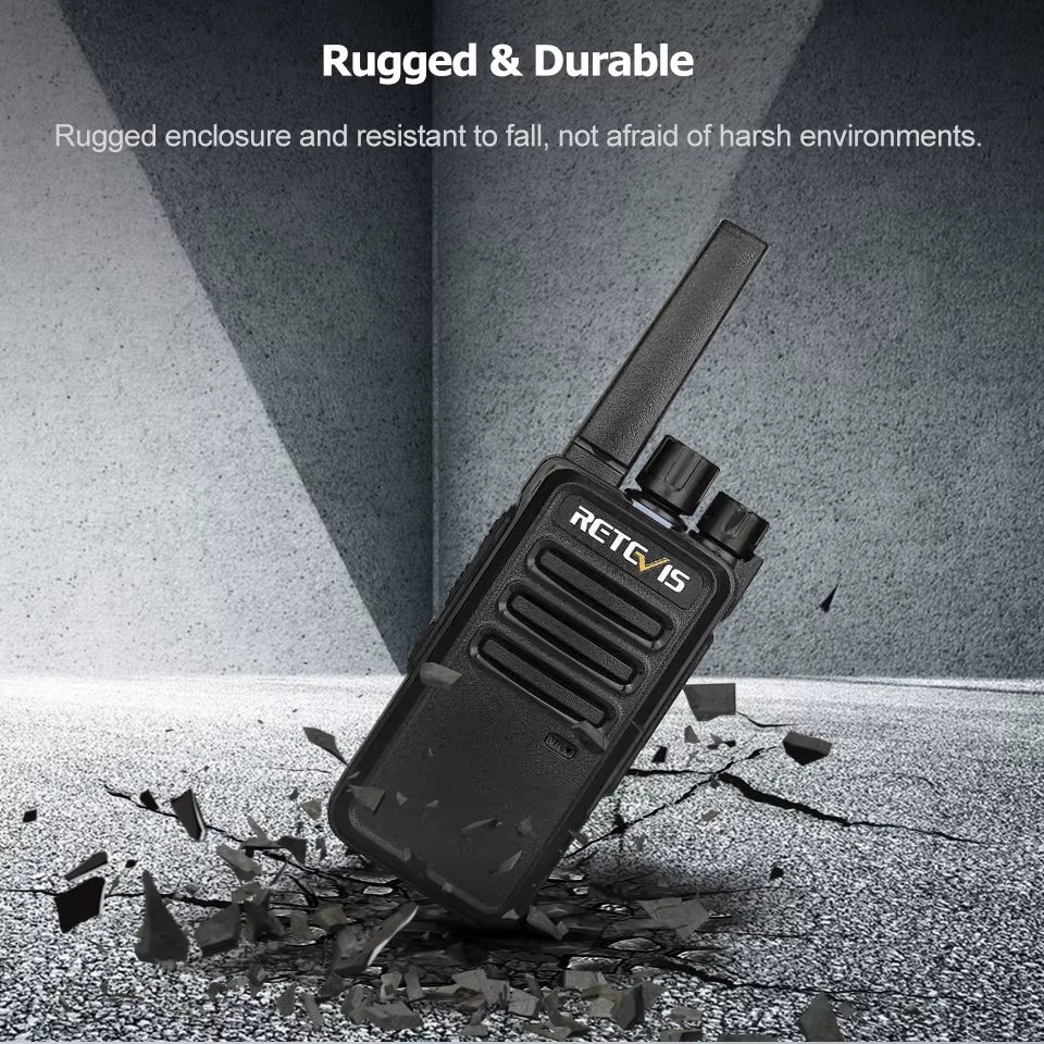 RT668 2 Pcs Rechargeable Walkie Talkie License Free Heavy Duty Long Range USB Charging Base for Road Trip Gifts Camping