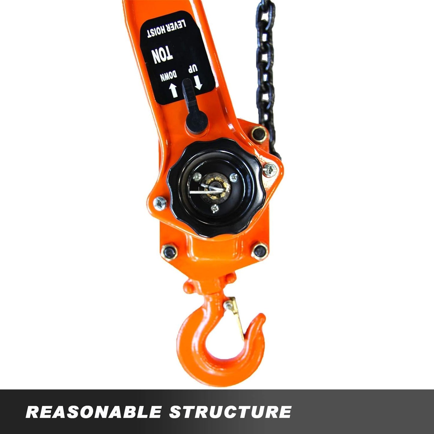 Manual Lever Block Chain Hoist 3 Ton, 6000 Lbs Chain Hoist Come along 20 Ft (6 M),Chain Hoist with Hook for Warehouse Garages Construction Zones