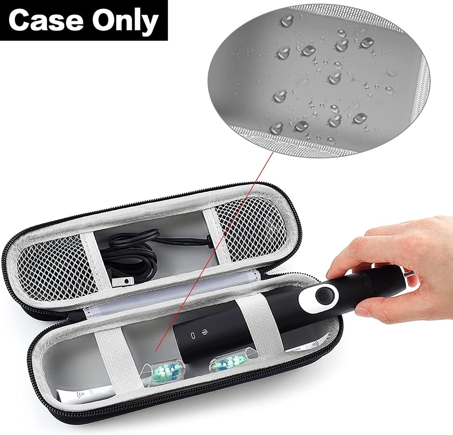 Toothbrush Travel Case Compatible with Oral-B Pro 1000 2000 3000 3500 5000 7500/ for Philips Sonicare Protectiveclean 4100 6100 5100 6500 7500 Rechargeable Electric Toothbrush (Box Only) -Black