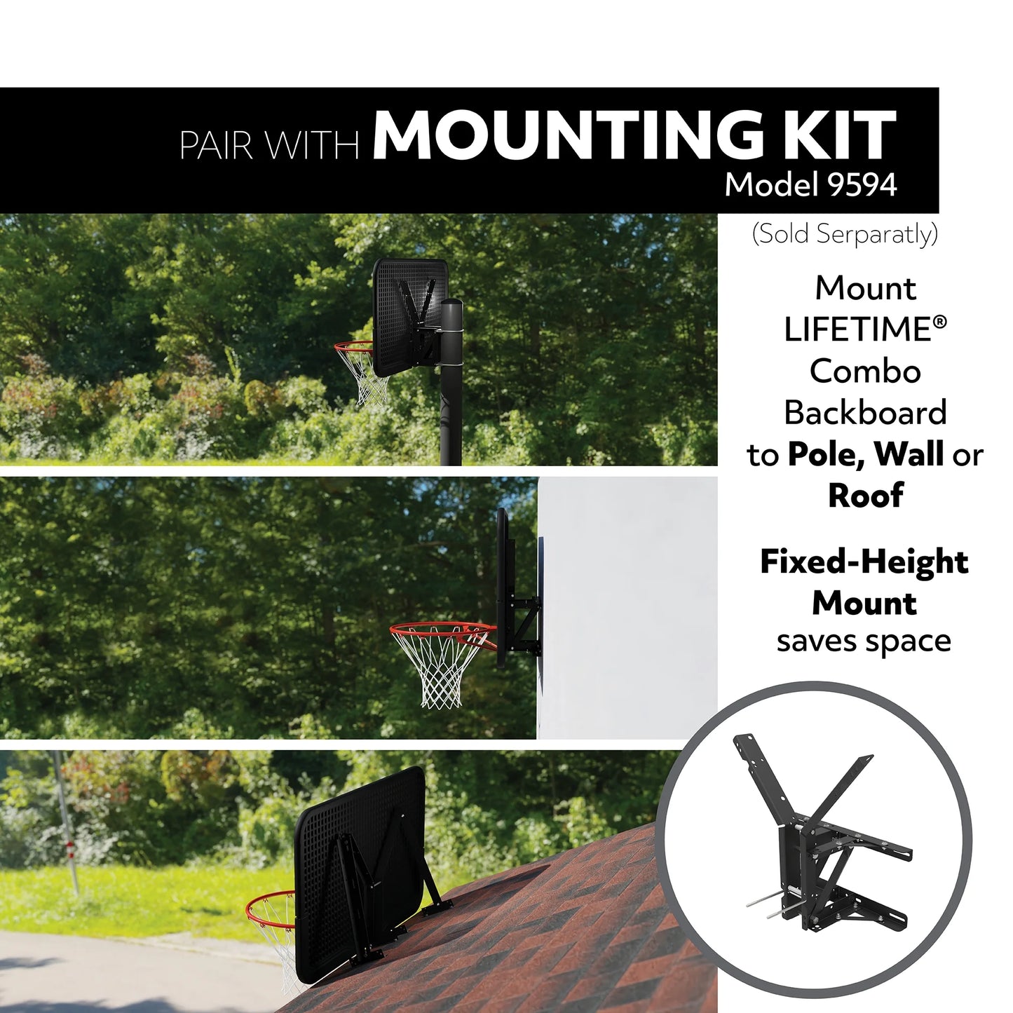 New Basketball Backboard and Rim Combo (44-Inch Polycarbonate) - 73650