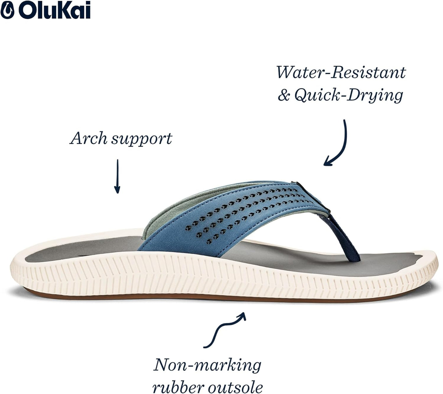 Ulele Men'S Beach Sandals, Quick-Dry Flip-Flop Slides, Water Resistant Microfiber Lining & Wet Grip Soles, Soft Comfort Fit & Arch Support