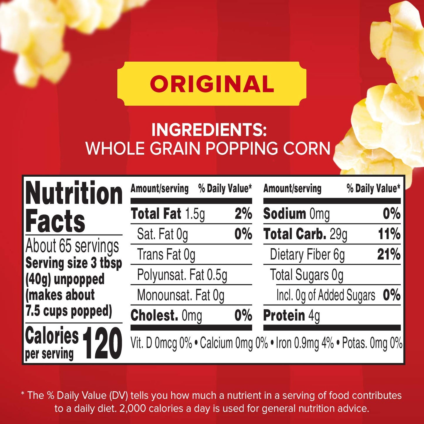 Gourmet Popcorn Kernels, Original Yellow, 5 Lb.
