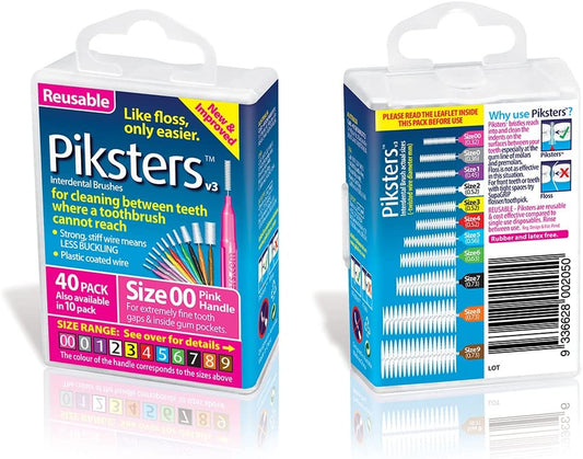 Interdental Brushes, 40 Pk, Size 00, Interdental Tooth Brush for Extremely Tight Gaps, Gum Soft Bristles for Plaque Removal, Safe for Braces
