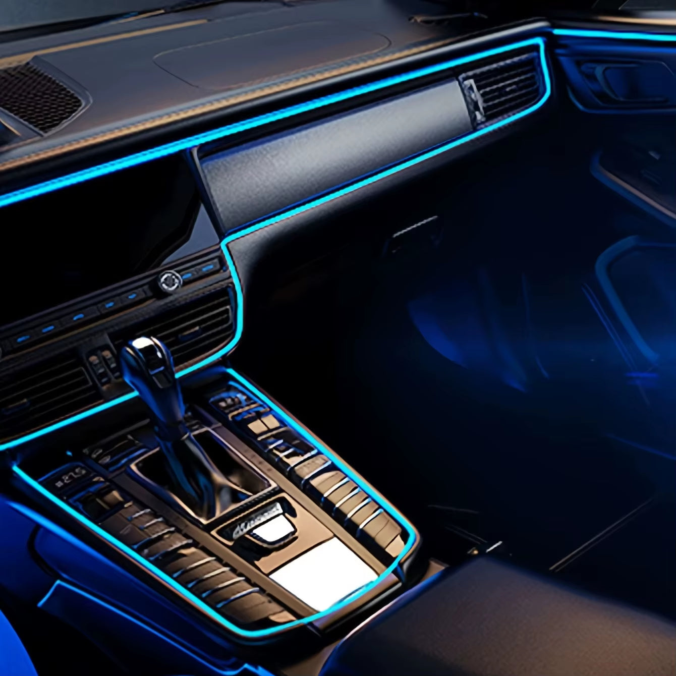 5M LED Car Interior Decoration Light USB Drive Ambient Lamp EL Wiring Neon Strip for Auto DIY Flexible Ambient Lighting