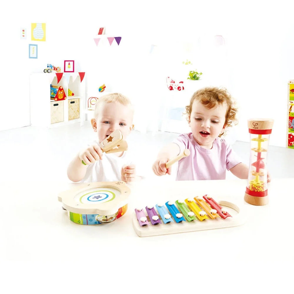 5 Piece Toddler Instrumental Beat Box Musical Set, Wooden Music Toy Set