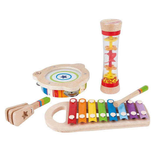 5 Piece Toddler Instrumental Beat Box Musical Set, Wooden Music Toy Set