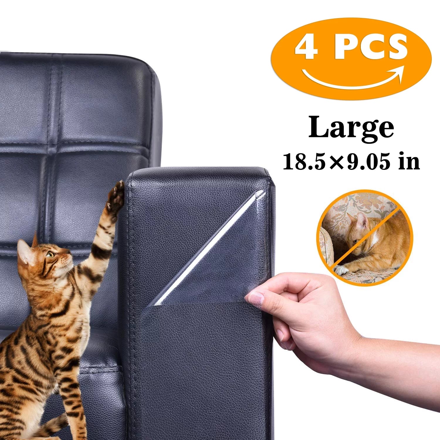 Flexible Clear Vinyl Pet Couch Protector Guards for Protecting Your Furniture Stops Scratching Cats