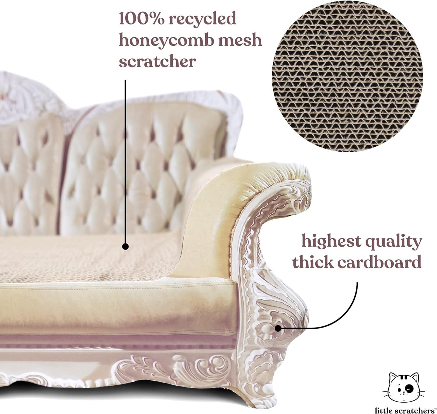 Cat Scratcher Couch Cat Scratch Cardboard Lounge Bed with Pad Scratching Post