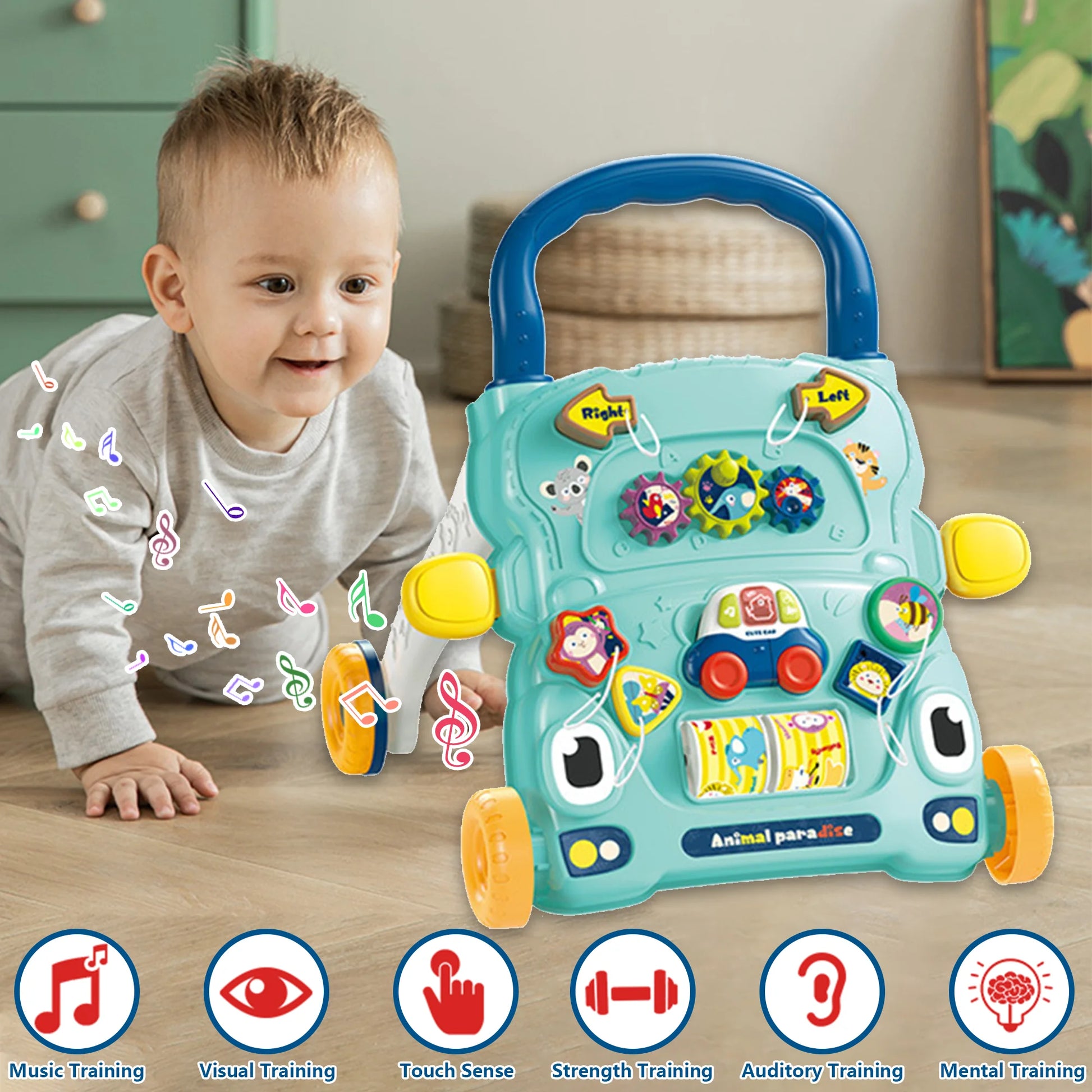 Baby Walker Toys for 1 Year Old Sit to Stand Learning Walker Activity Center Baby Push Walker