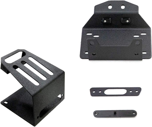 Black Ops 3500 LB Winch and Winch Mounting Plate for 2018+ Polaris RZR XP Turbo S / 2019+ RZR XP 4 Turbo S (For Use with  Bumper) | No Drilling Required
