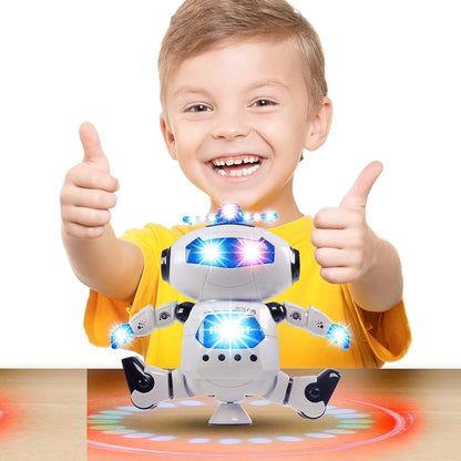 Walking Dancing Robot Toys for Kids - 360° Body Spinning Dancing Robot Toy with LED Lights and Music, Battery Operated Electronic Robot Toys for Birthday Christmas Gift for 3-8 Boys Girls