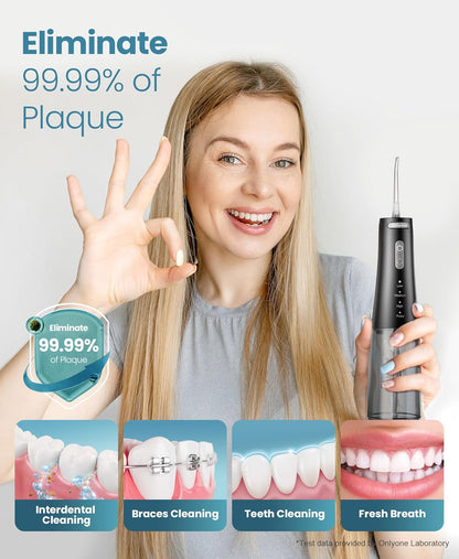 Water Dental Flosser Pick for Teeth, 300ML Portable Oral Irrigator, Rechargeable Travel Irrigation Cleaner, Professional Electric Flossing Machine Power Flossers & Irrigator Accessories