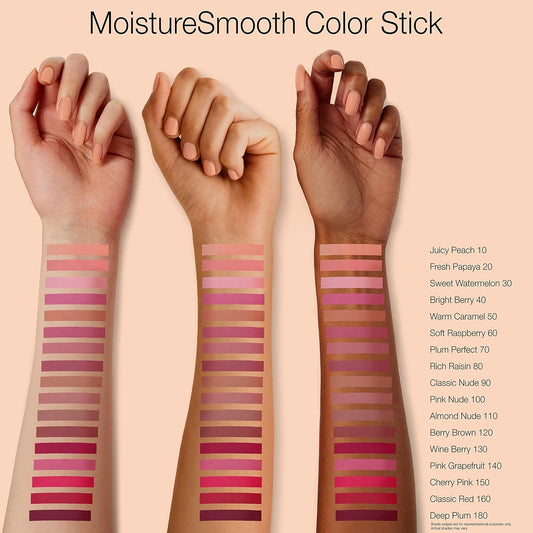 Moisturesmooth Color Stick for Lips, Moisturizing and Conditioning Lipstick with a Balm-Like Formula, Nourishing Shea Butter and Fruit Extracts, 120 Berry Brown, 011 Oz Pack of 1