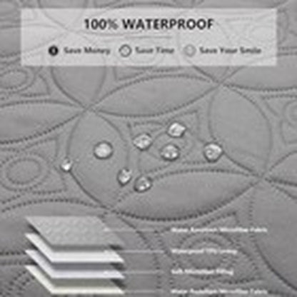 Waterproof Dog Blanket, 82X82 Inches Pet Couch 82X82 Inches Lightgrey+Crea