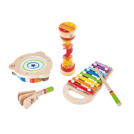 5 Piece Toddler Instrumental Beat Box Musical Set, Wooden Music Toy Set