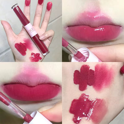Double Head Fun Lip Glaze Mirror Water Glazed Glass Lip Student Party Matte Mist Face Velvet Lip Mud