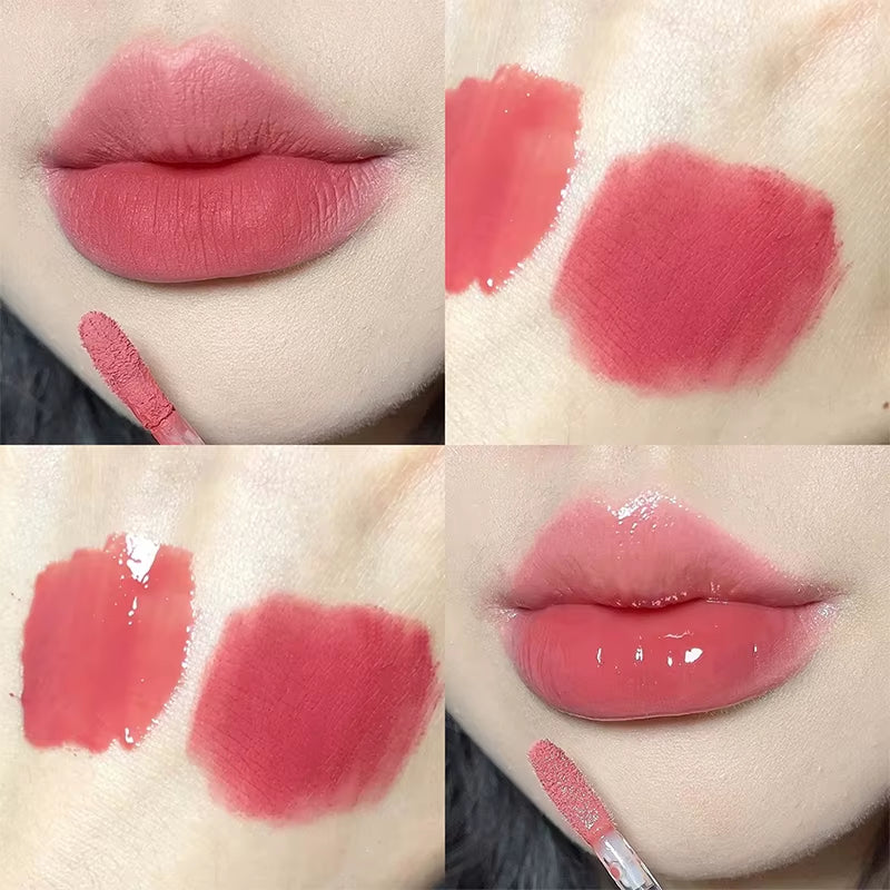 Double Head Fun Lip Glaze Mirror Water Glazed Glass Lip Student Party Matte Mist Face Velvet Lip Mud