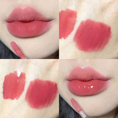 Double Head Fun Lip Glaze Mirror Water Glazed Glass Lip Student Party Matte Mist Face Velvet Lip Mud