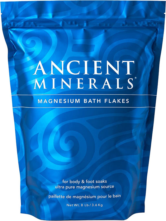 Magnesium Bath Flakes - Bathing Alternative to Epsom Salt - Soak in Natural Salts - High-Absorption Efficiency for Relaxation, Wellness & Muscle Relief - 8 Lbs