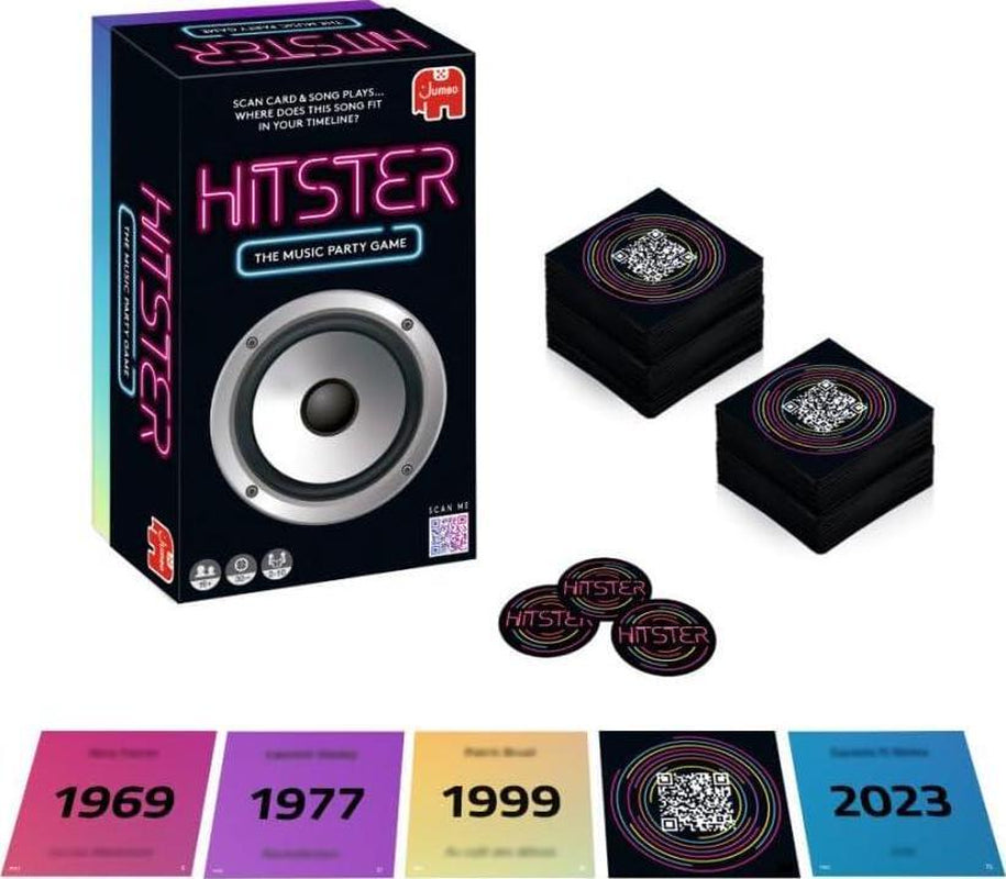 Jumbo Hitster - the Music Party Card Game, Fun Music Quiz Card Game, 2-10 - 300